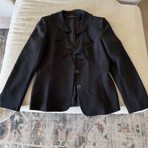 Preston & York Black Ruffled Pantsuit